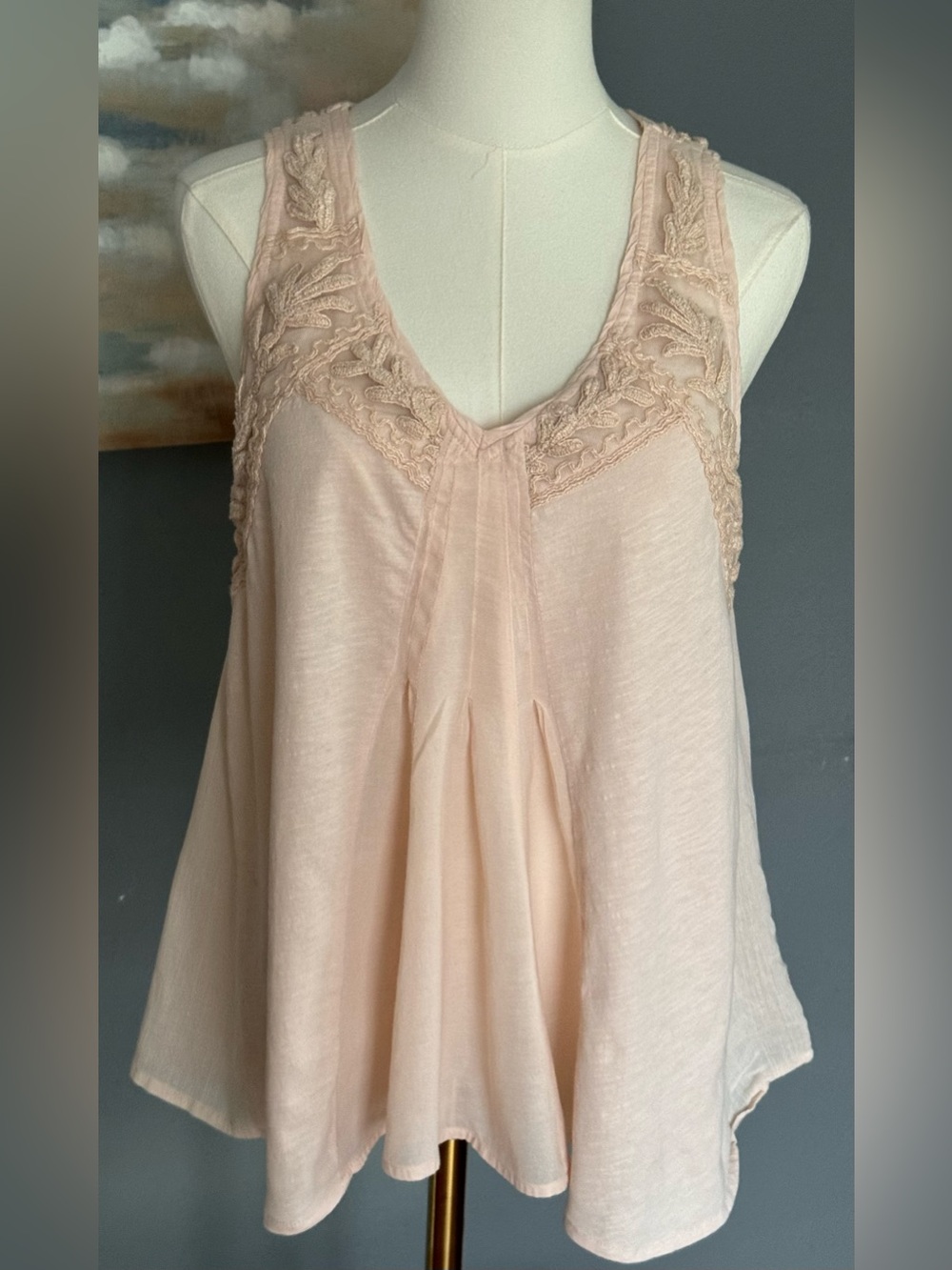 Meadow Rue Anthropologie S FlowyTank Top Blouse Cottagecore FairyBallet Boho